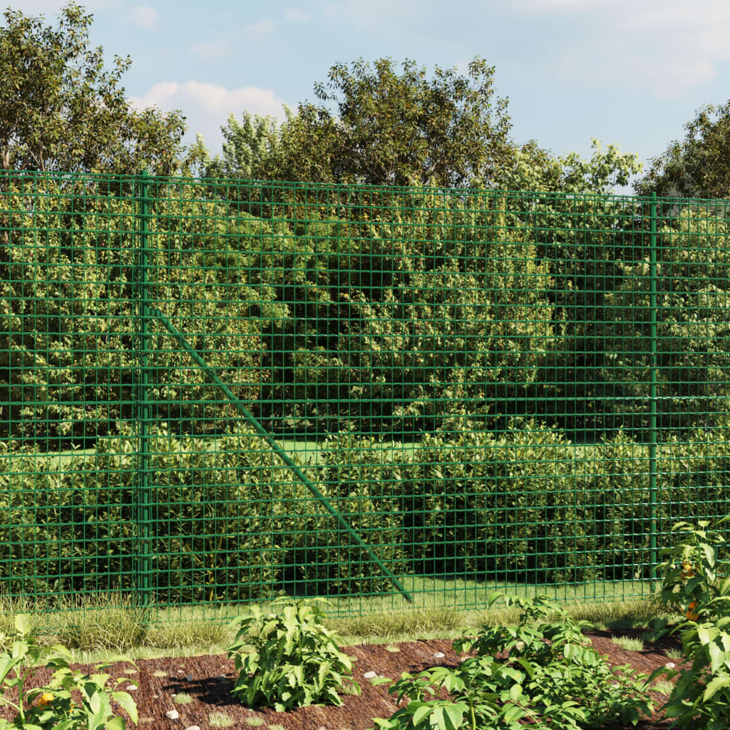 vidaXL Wire Mesh Fence with Flange Green 1.4x10 m 1