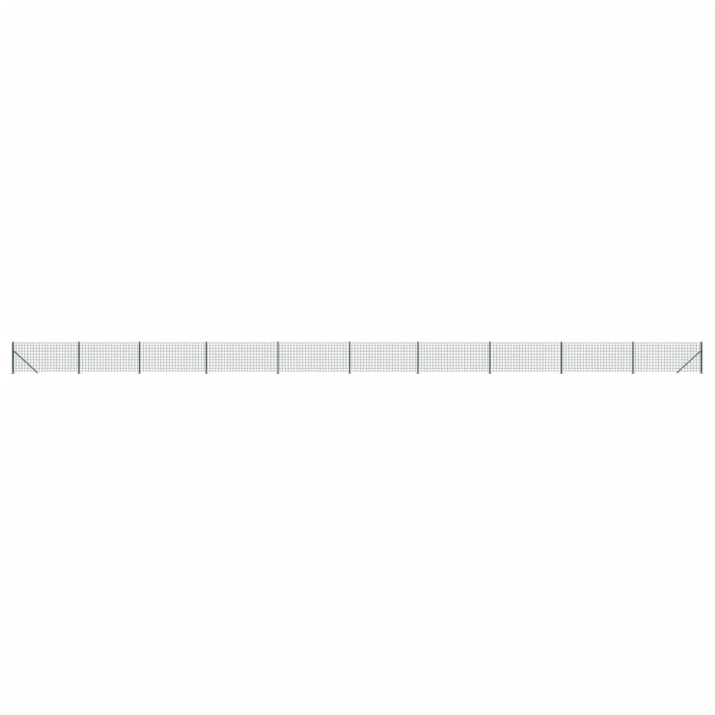 Wire Mesh Fence with Flange Green 0.8 m 25 m