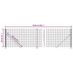 vidaXL Wire Mesh Fence with Flange Green 0.8x25 m 6