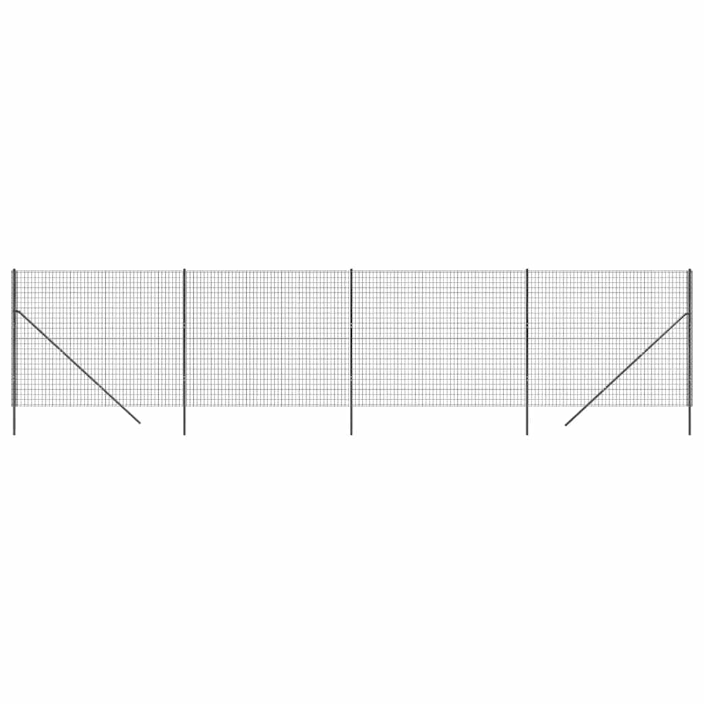 vidaXL Wire Mesh Fence Anthracite 1.6x10 m Galvanised Steel 2