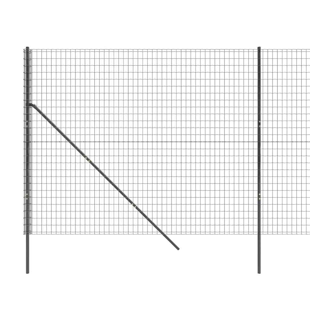 vidaXL Wire Mesh Fence Anthracite 1.6x10 m Galvanised Steel 4