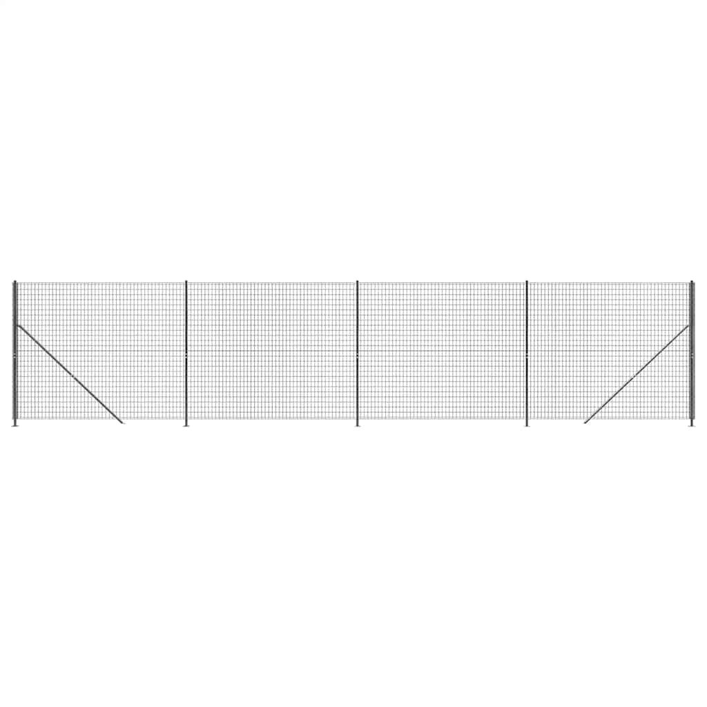 Wire Mesh Fence with Flange Anthracite 1.4 m 10 m