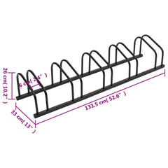 vidaXL Bike Rack for 5 Bikes Black Steel 6