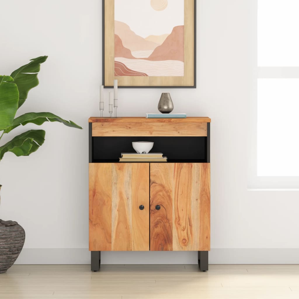 Sideboard with 2 Doors 60x33x75 cm Solid Wood Mango Brown