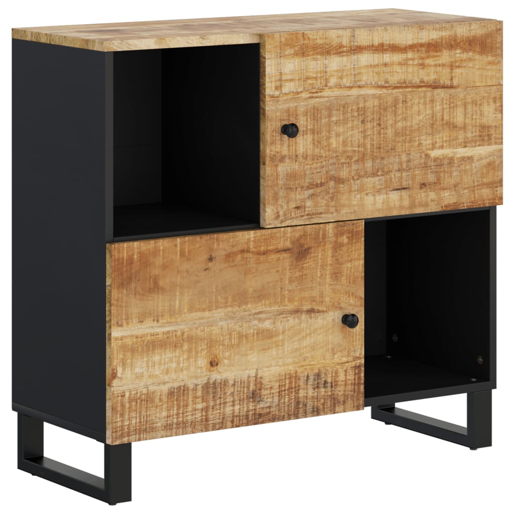 Sideboard with 2 Doors 80x33x75 cm Solid Wood Mango Light brown