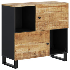 Sideboard with 2 Doors 80x33x75 cm Solid Wood Mango Light brown