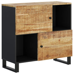 Sideboard with 2 Doors 80x33x75 cm Solid Wood Mango Light brown