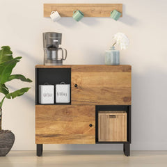 Sideboard with 2 Doors 80x33x75 cm Solid Wood Mango Honey brown