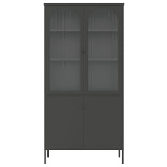vidaXL Highboard Black 90x40x180 cm Glass and Steel 4