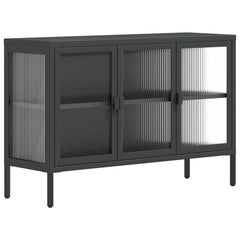 vidaXL Sideboard Black 105x35x70 cm Glass and Steel 2