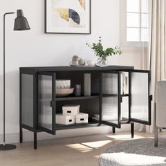 vidaXL Sideboard Black 105x35x70 cm Glass and Steel 3