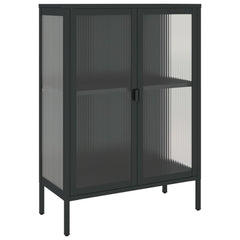 vidaXL Sideboard Black 75x35x105 cm Glass and Steel 2