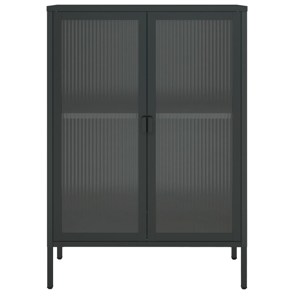 vidaXL Sideboard Black 75x35x105 cm Glass and Steel 4
