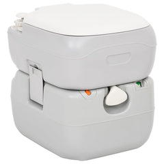 vidaXL Portable Camping Toilet Grey and White 22+12 L HDPE 1