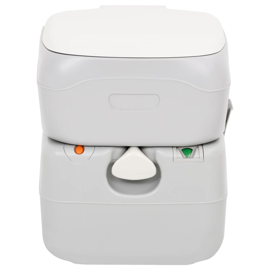 vidaXL Portable Camping Toilet Grey and White 22+12 L HDPE 2
