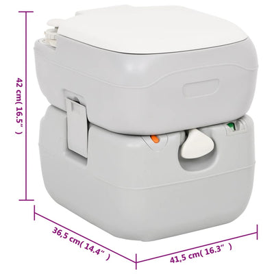 Portable Camping Toilet Grey and White 22+12 L HDPE