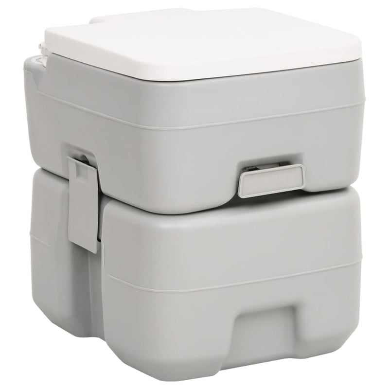 Portable Camping Toilet Grey and White 20+10 L HDPE