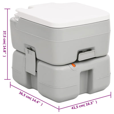 Portable Camping Toilet Grey and White 15+10 L HDPE