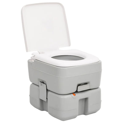 Portable Camping Toilet Grey and White 15+10 L HDPE