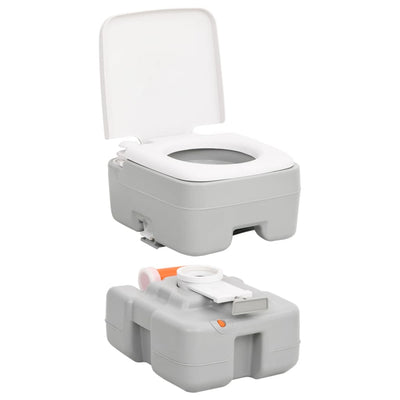 Portable Camping Toilet Grey and White 15+10 L HDPE