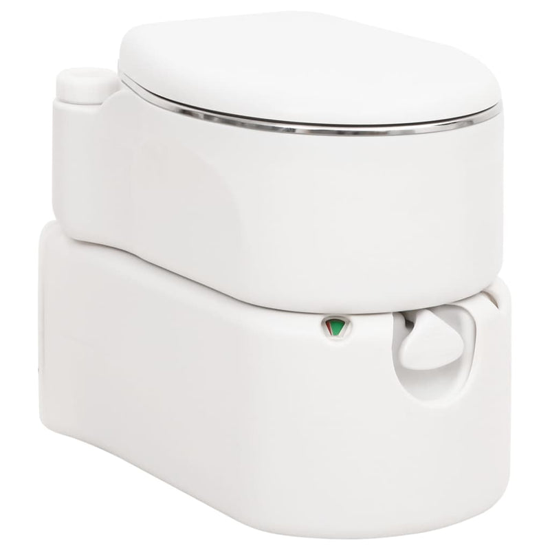 Integrated Camping Toilet White 24+17 L HDPE&Steel