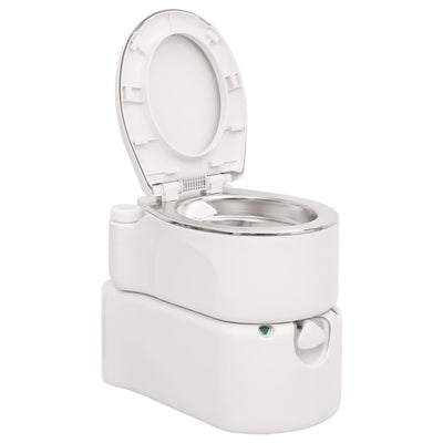 Integrated Camping Toilet White 24+17 L HDPE&Steel