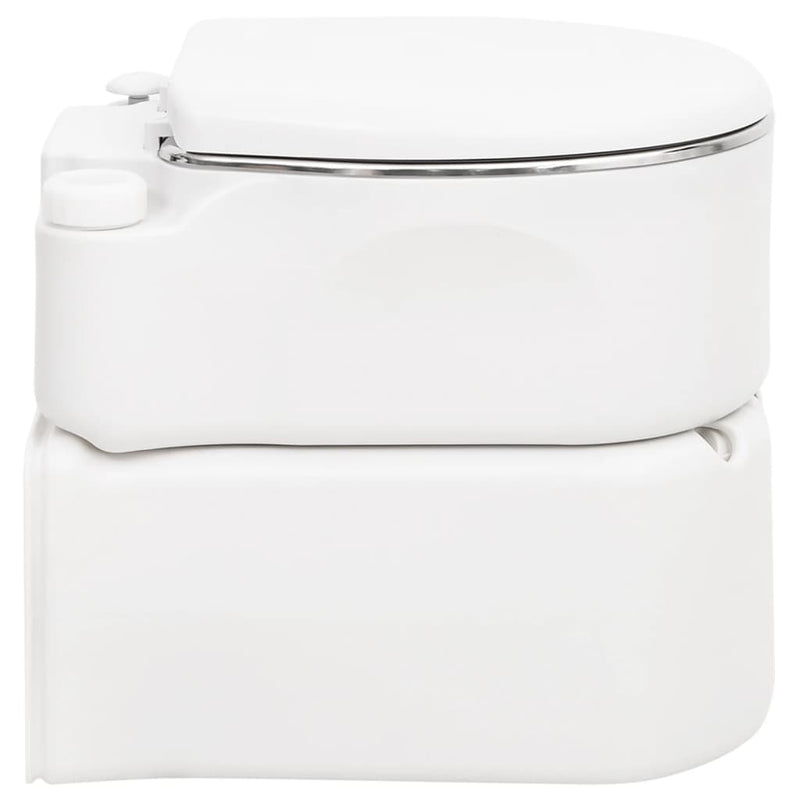 Integrated Camping Toilet White 24+17 L HDPE&Steel