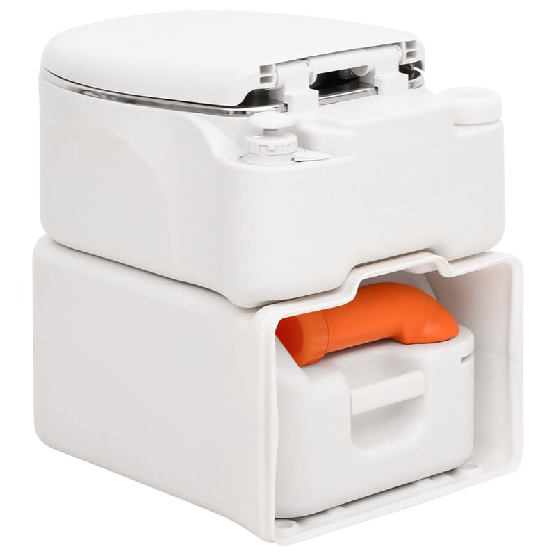 Integrated Camping Toilet White 24+17 L HDPE&Steel