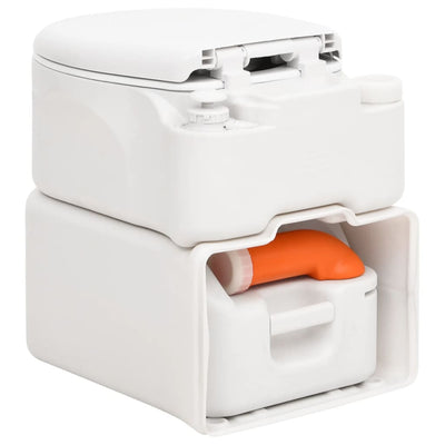 Integrated Camping Toilet White 24+17 L HDPE&Enamel