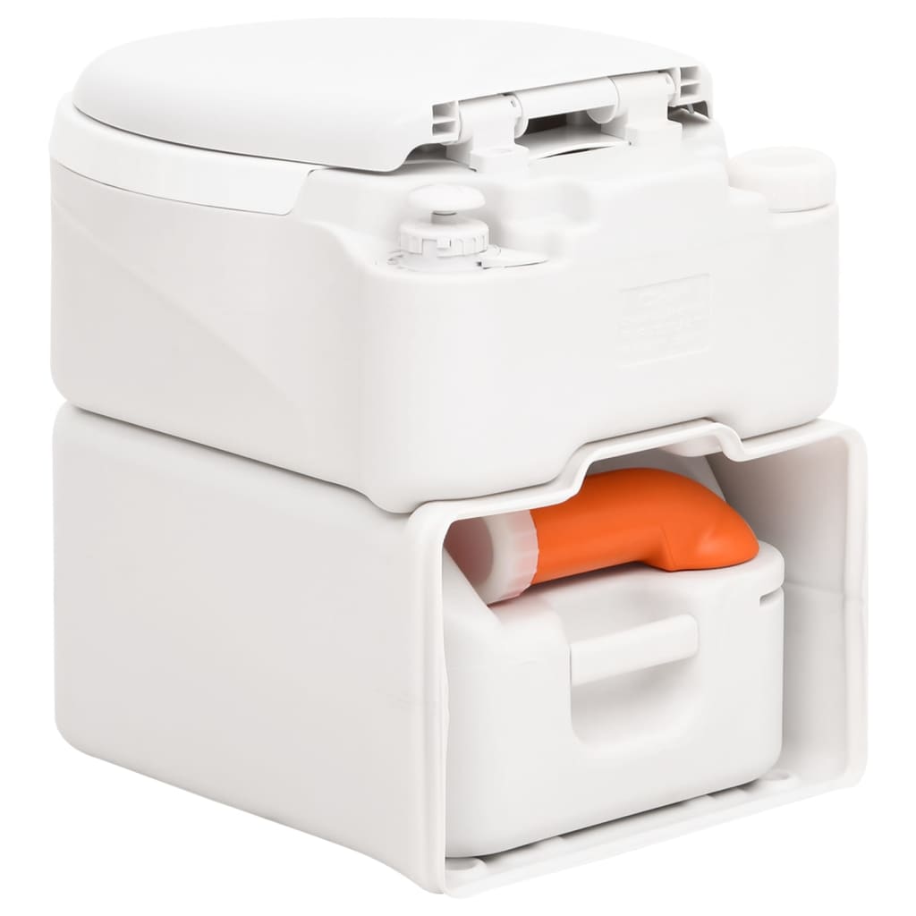 Integrated Camping Toilet White 24+17 HDPE&PP Plastic