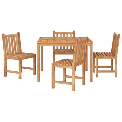 5 Piece Garden Dining Set Solid Wood Teak