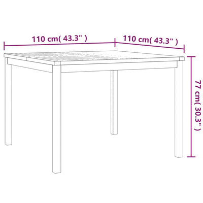 Juego de comedor de jardín de 3 piezas de madera maciza de teca