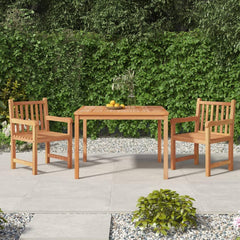 3 Piece Garden Dining Set Solid Wood Teak 110 cm table length 2x armchair + table