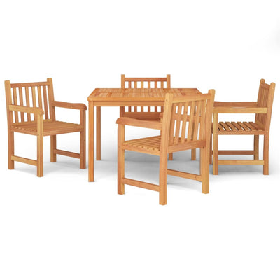 5 Piece Garden Dining Set Solid Wood Teak