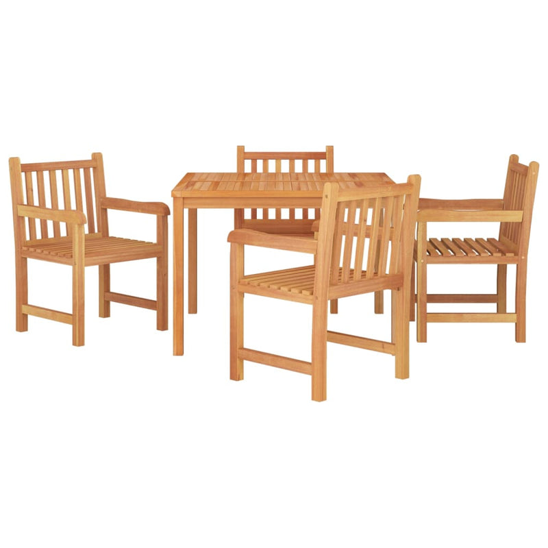 5 Piece Garden Dining Set Solid Wood Teak