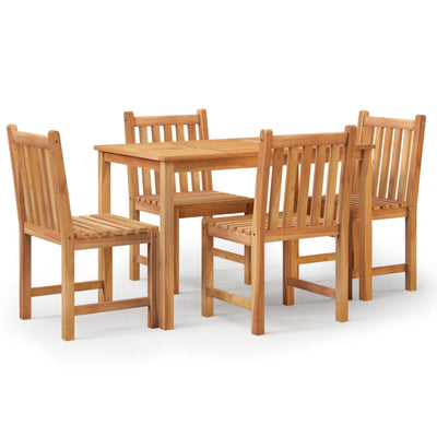 5 Piece Garden Dining Set Solid Wood Teak