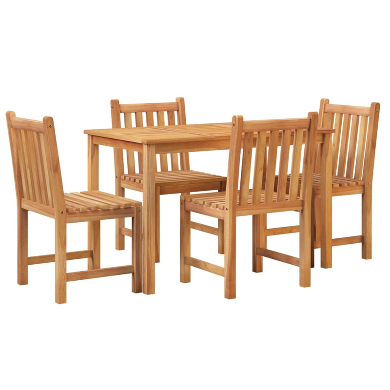 5 Piece Garden Dining Set Solid Wood Teak