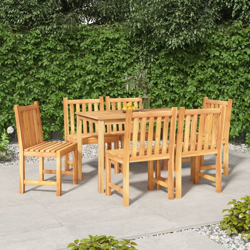 7 Piece Garden Dining Set Solid Wood Teak