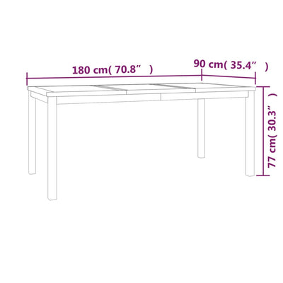 Juego de comedor de jardín de 3 piezas de madera maciza de teca