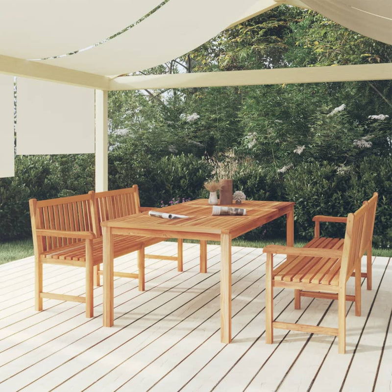 Juego de comedor de jardín de 3 piezas de madera maciza de teca