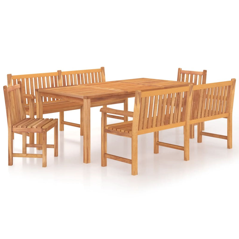 5 Piece Garden Dining Set Solid Wood Teak