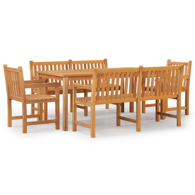 5 Piece Garden Dining Set Solid Wood Teak