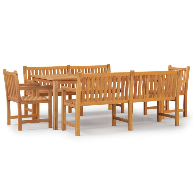 5 Piece Garden Dining Set Solid Wood Teak