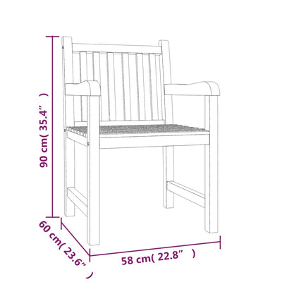 5 Piece Garden Dining Set Solid Wood Teak