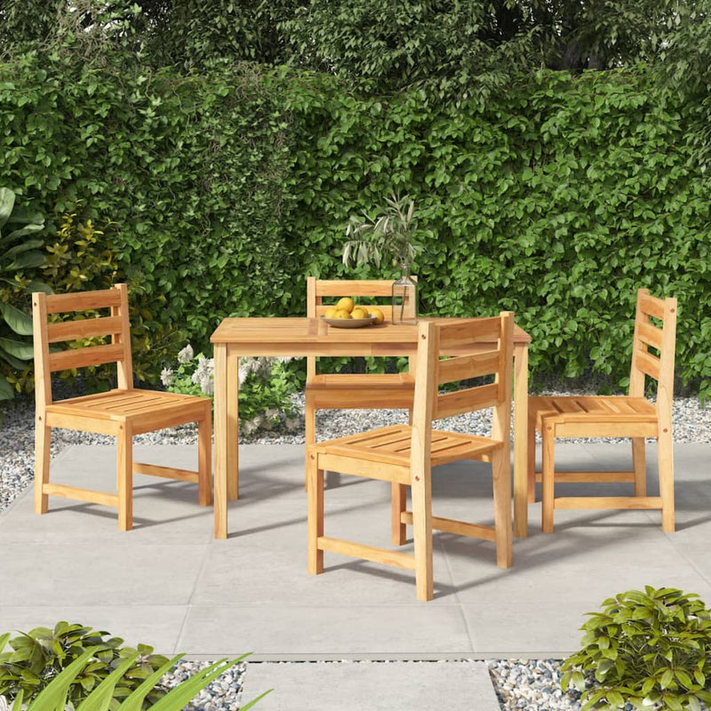 5 Piece Garden Dining Set Solid Wood Teak