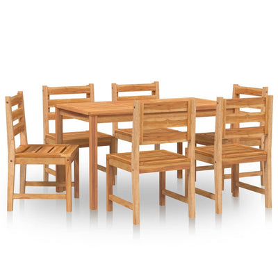 7 Piece Garden Dining Set Solid Wood Teak