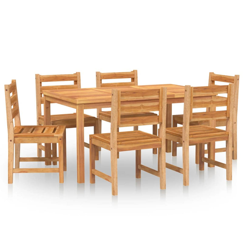 7 Piece Garden Dining Set Solid Wood Teak