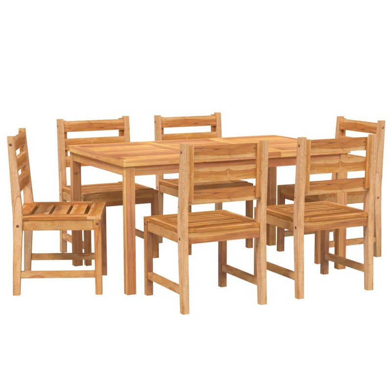 7 Piece Garden Dining Set Solid Wood Teak