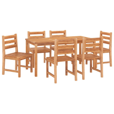 7 Piece Garden Dining Set Solid Wood Teak