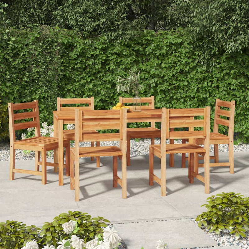 7 Piece Garden Dining Set Solid Wood Teak